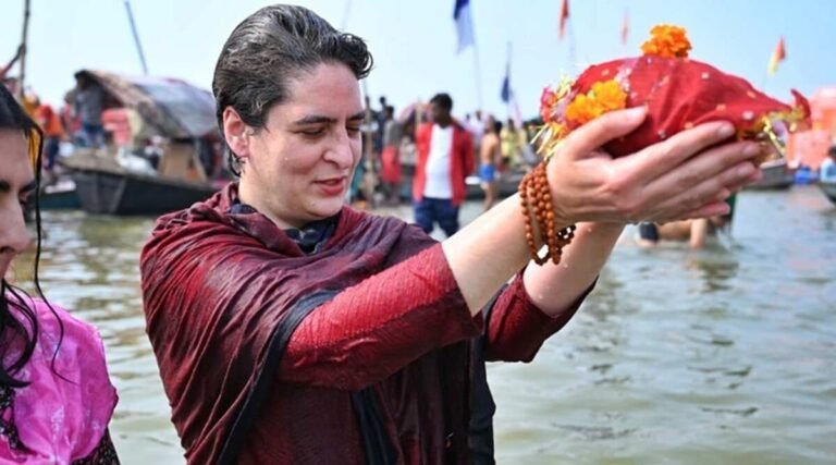 Priyanka Gandhi’s Narmada puja